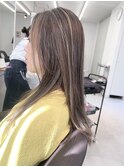 ハイライト+グレイ染め