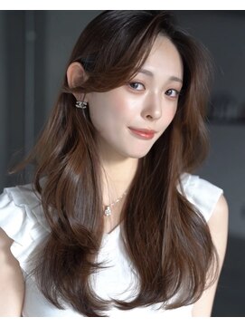 レノラ 本町(LENORA) 美髪ミディアムレイヤーカットデジタルパーマチェリーブラウン