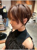 大人ガーリー/マッシュショート/丸みショート/モカベージュ/美髪