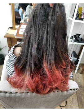 ヘアーウィンクルム(HAIR VINCULUM) デザインカラー　ピンク