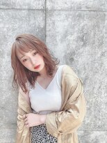 ブルーダー(Bruder)&nbsp;ピンクベージュ　ミルクティーベージュ　ロブ　セミロング