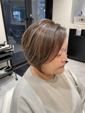 シファー(～Cifer) 脱白髪染めハイライトショートボブ丸みショートお客様ヘア☆