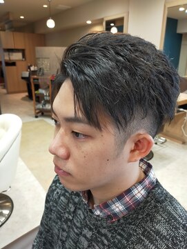 ヘアサロンアンドヘアメイクディー(hair salon hair make D) 仙台D　ツーブロック×サイドフェード×アップバングｓｔｙｌｅ