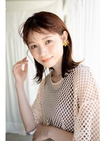 マグノリア(MAGNOLiA) 前髪パーマでもっと可愛く!シンプル外ハネミディ・・・HINATA