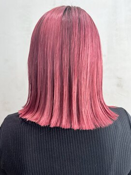 アルバム 銀座(ALBUM GINZA) ピンク外ハネ_外ハネボブセクションカラー_ba403261