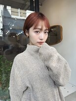 ヒュージ 三軒茶屋(huge)&nbsp;顔周りの遊びが可愛いショート_チョコレートフェザーバング