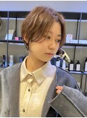 前下がり/ハンサムショートボブ/ワンカールくびれ/耳かけ