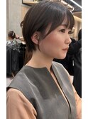 前髪カット顔まわり似合わせ外ハネくびれレイヤーミディ