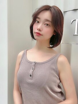 アイユー(ii+U) 韓国ボブ 大人ガーリー ニュアンス ブラウンカラー