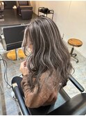 ハイライトカラーマチルダボブインナーグレージュ前髪
