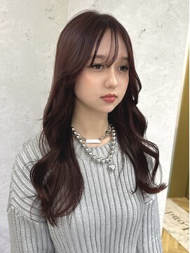 ロンドプランタン 恵比寿(Lond Printemps) シースルーバング 韓国レイヤーカット ピンクパープルカラー