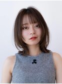 大人かわいい前髪セシルカットココアブラウンフリンジウェーブ