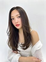 バランス 天王寺店(Balance)&nbsp;黒髪スーパーロング センターパート 韓国風ゆる巻きヨシンモリ