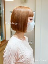 スイート ヘアデザイン(Suite HAIR DESIGN)&nbsp;ピーチベージュ 切りっぱなしボブ 【stylist：Yumi】