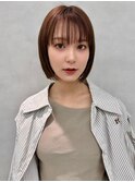 イメチェン/似合わせカット/フルバング/レッドブラウン/中野