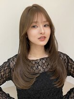 バイオレットジェム(Violet`jem)&nbsp;小顔レイヤーカットブリーチなしカラーオリーブベージュMI-42