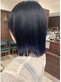 切りっぱなしボブ×ブルーグレージュカラー★中村大輔