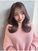 美髪レイヤーカット/顔まわりレイヤー/くびれミディアムレイヤー