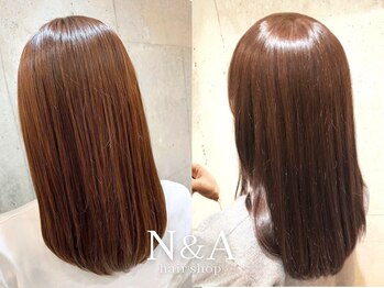 エヌアンドエー 草加店(N&A)の写真/《カット+カラー+4stepオージュアTR¥11550》パサつき・広がりを内部補修♪毛先までまとまる艶髪に