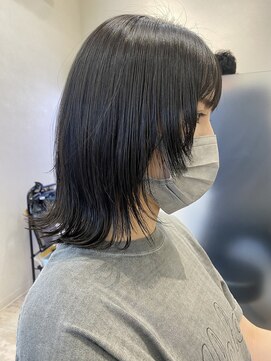 ファースト 長町店(first) 【個性的に！】顔周りで変わる！透けるグレージュウルフヘア