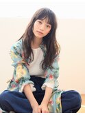 厚めバングナチュラルロング