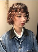 《カーリーパーマ》ボブスタイル