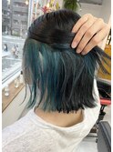 【周りと差がつく！】インナーカラーでターコイズブルー♪