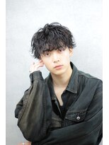 ブラック 渋谷 2nd(BLUCK)&nbsp;マッシュウルフ　波巻きスパイラル　渋谷/メンズパーマ