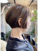 30代40代50代☆大人ショート☆細めハイライト☆マロンベージュ