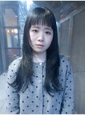 【eruna】オン眉ギザ眉×ロングハッシュカット×ブルーブラック