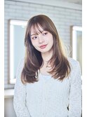 大人かわいい前髪セシルカットココアブラウンフリンジウェーブ