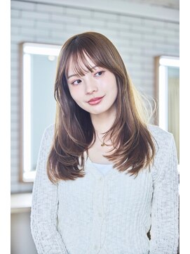 ケアリー 浦和美園(Carelly) 大人かわいい前髪セシルカットココアブラウンフリンジウェーブ