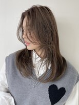 シェル 津山の手店(shel)&nbsp;大人可愛い小顔レイヤーカット似合わせオリーブベージュレイヤー