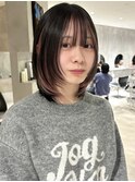 10代20代大人可愛い裾カラーピンクベージュミディアム春カラー