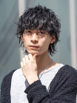 ネイビー(NAVY) ラフなのに色気が出る。無造作ウルフレイヤー