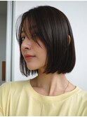 ミルクティーブロンド/ダークブルー/デジタルパーマ/大口新子安