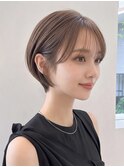 夏カラーブリーチなし丸みショートボブミルクベージュp大宮