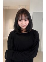 トラップヘアー 顔まわりレイヤー× ダークグレージュ