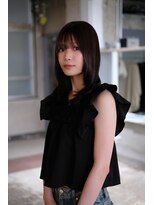 ヒペリカム(hypericum)&nbsp;和歌山／シースルーバングの黒髪セミロング
