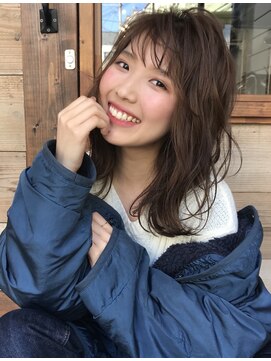 アミュレット バイ サファリ 西荻窪(AMULETTE BY SAFARI) ミディアムレイヤー×透けバング