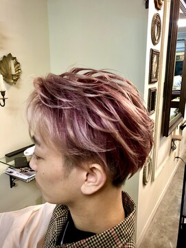 ヘアー ラウンジ アート(HAIR LOUNGE ART) ハイライトダブルカラーピンクアッシュ