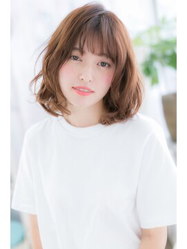 ミック 日暮里店(miq) くせ毛風なみなみウェーブインナーハイライトロングボブb1