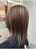 外ハネボブセクションカラーグラデーションカラーペールベージュ