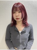 10代20代ボルドーカラー×レイヤーカット