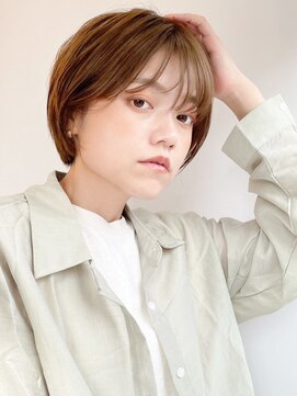 ロンドクロエ 横浜(Lond Chloe) ショート×ブリーチなしグレージュ/前髪顔周りレイヤー[横浜]