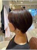 20代30代40代抜け感ショートレイヤー艶感ショコラブラウン
