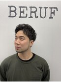 ピンパーマ×アップバングスタイル