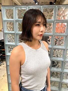 ノル 栄矢場町(nol) くびれボブ×透け感アッシュグレー