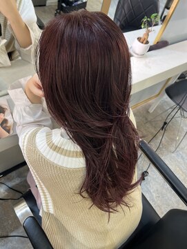 ブレンド 渋谷(BLend) ハイライトミディアムヘア暗めカラーオリーブグレー