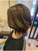 グレージュ×ミディアム